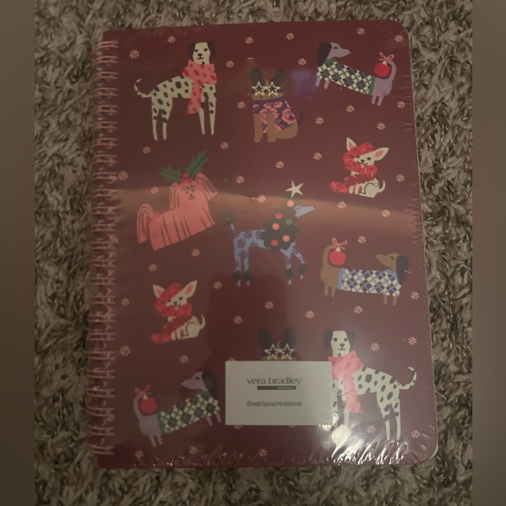 Vera Bradley Burgundy Dog Pattern Notebook